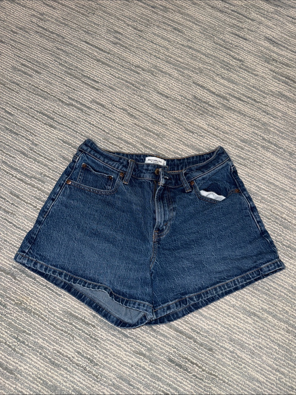 Abercrombie A-Line Mid-Rise Denim Shorts - Picture 3 of 5